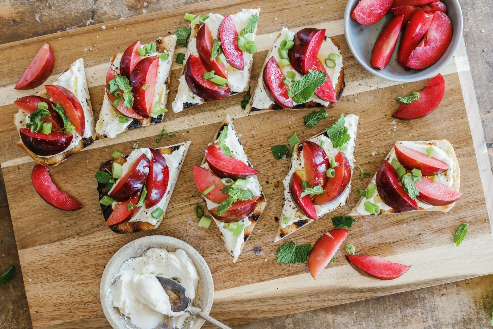 ricotta and plum bruschetta_bbq side dishes