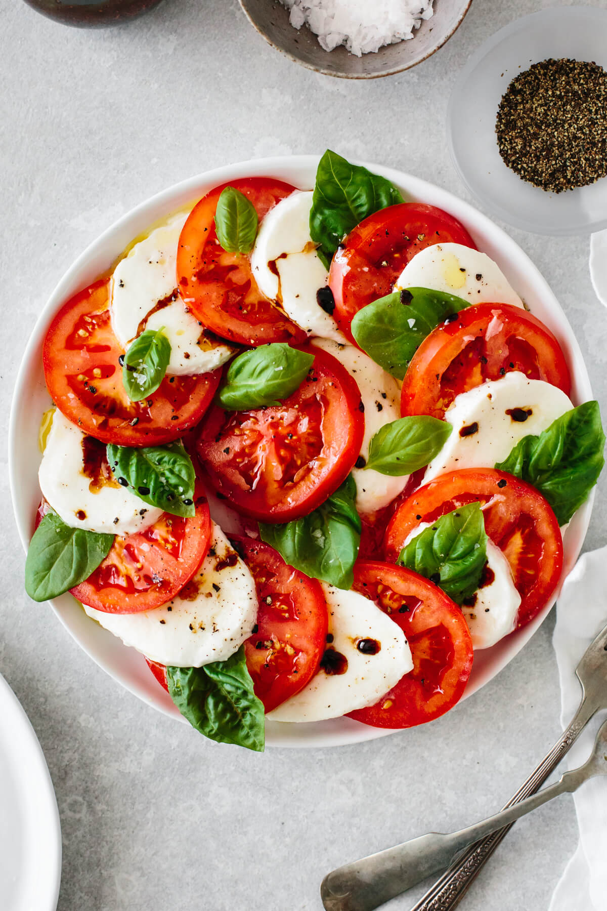 A plate of caprese salad