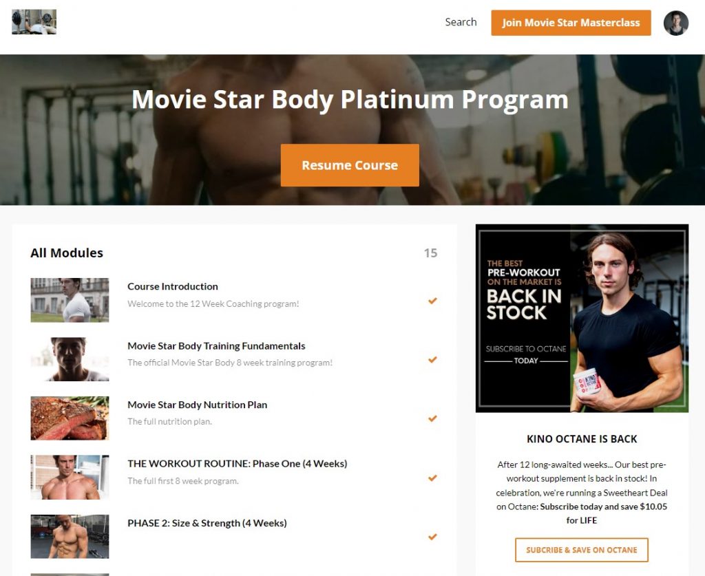 movie star body contents