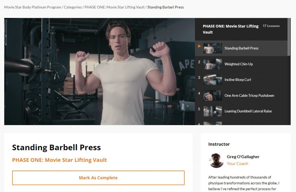 movie star body exercise tutorial