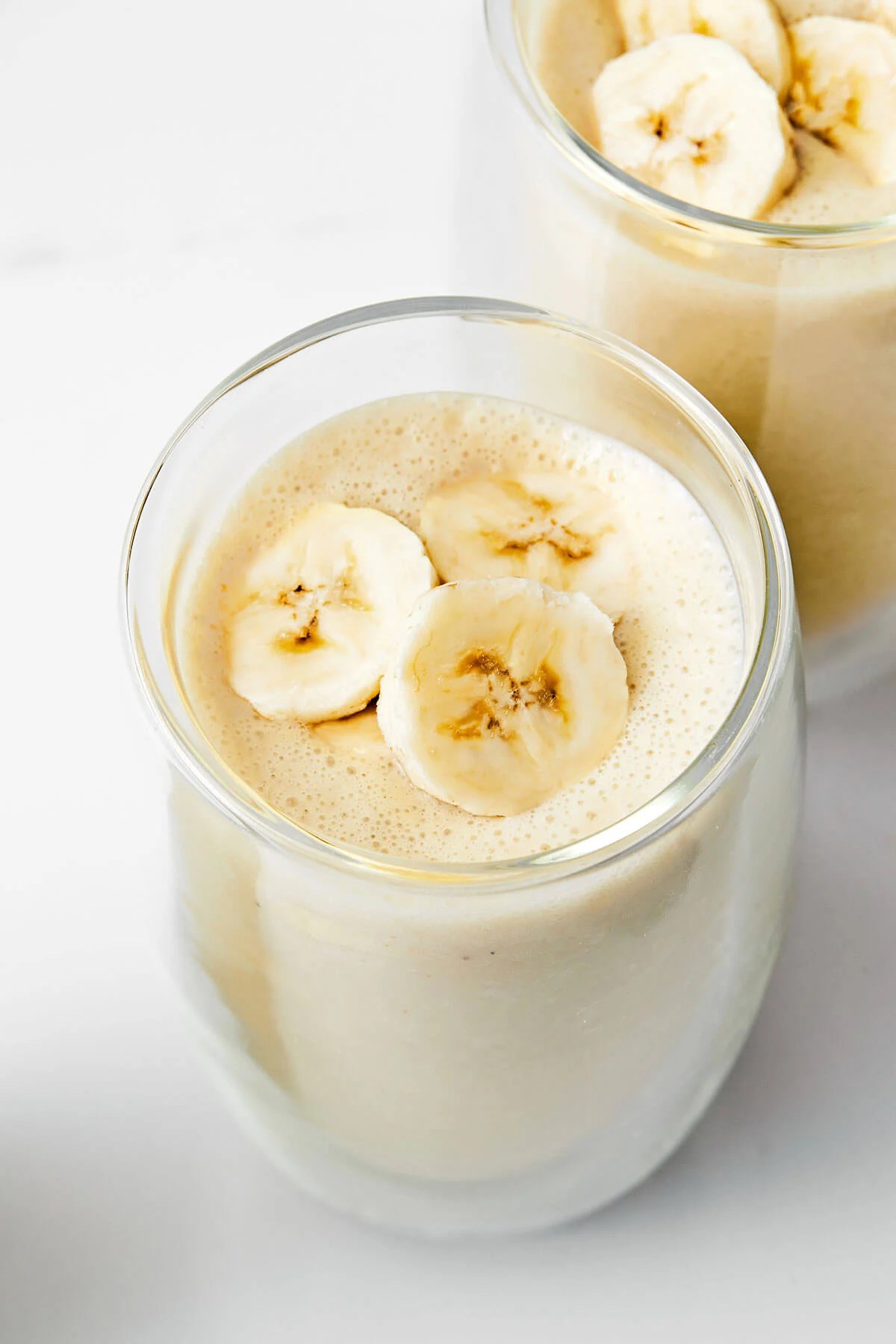 Cup of banana smoothie