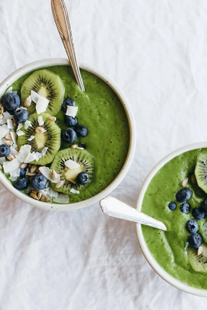 Clean green smoothie bowl. A classic green smoothie bowl that's a breakfast favorite.