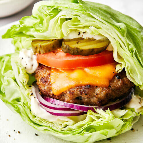 Turkey burger lettuce wrap