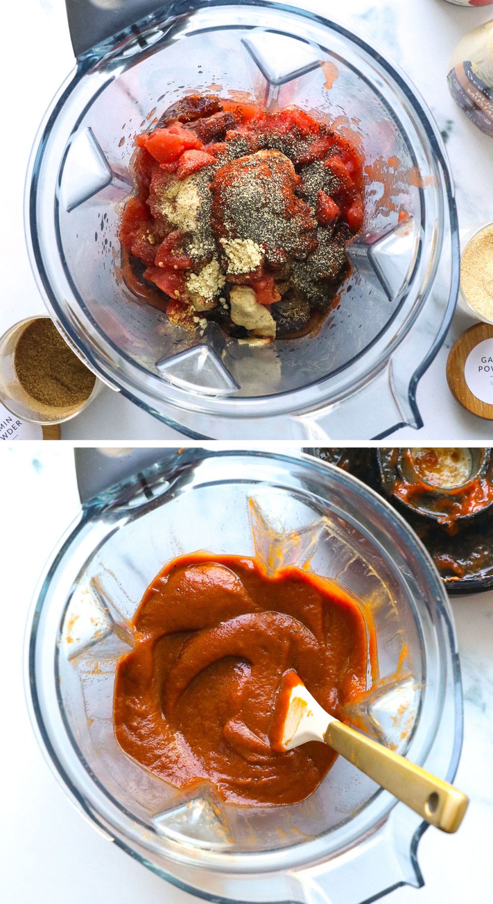 dates and tomatoes blended with spices for healthy BBQ sauce