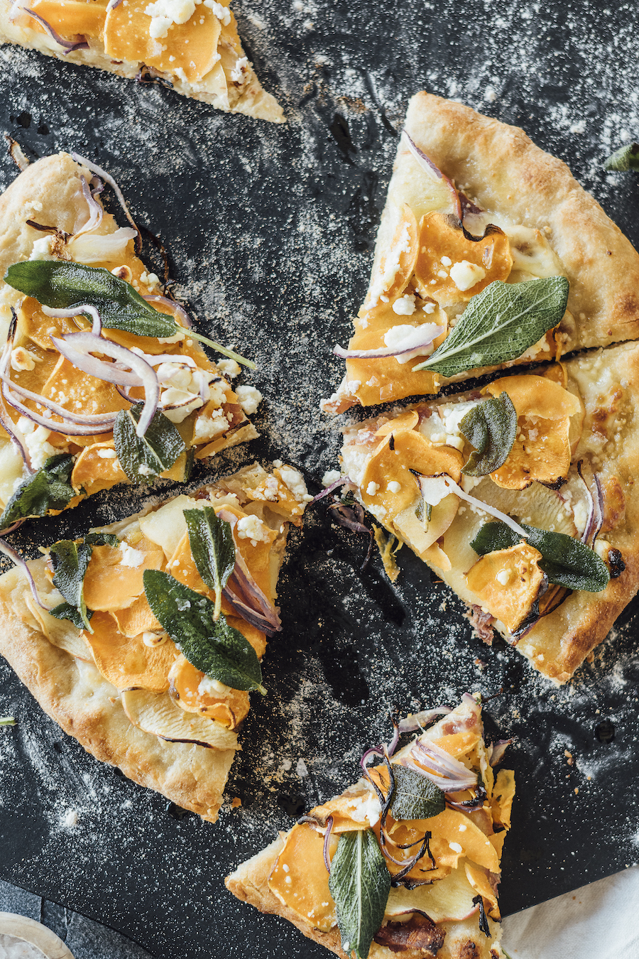 Bacon, Apple, & Sweet Potato Pizza
