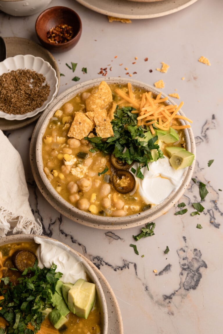 vegetarian white chickpea chili