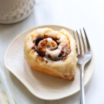 gluten-free cinnamon roll on a plate