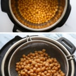 chickpeas in the instant pot and drained in fine mesh strainer.