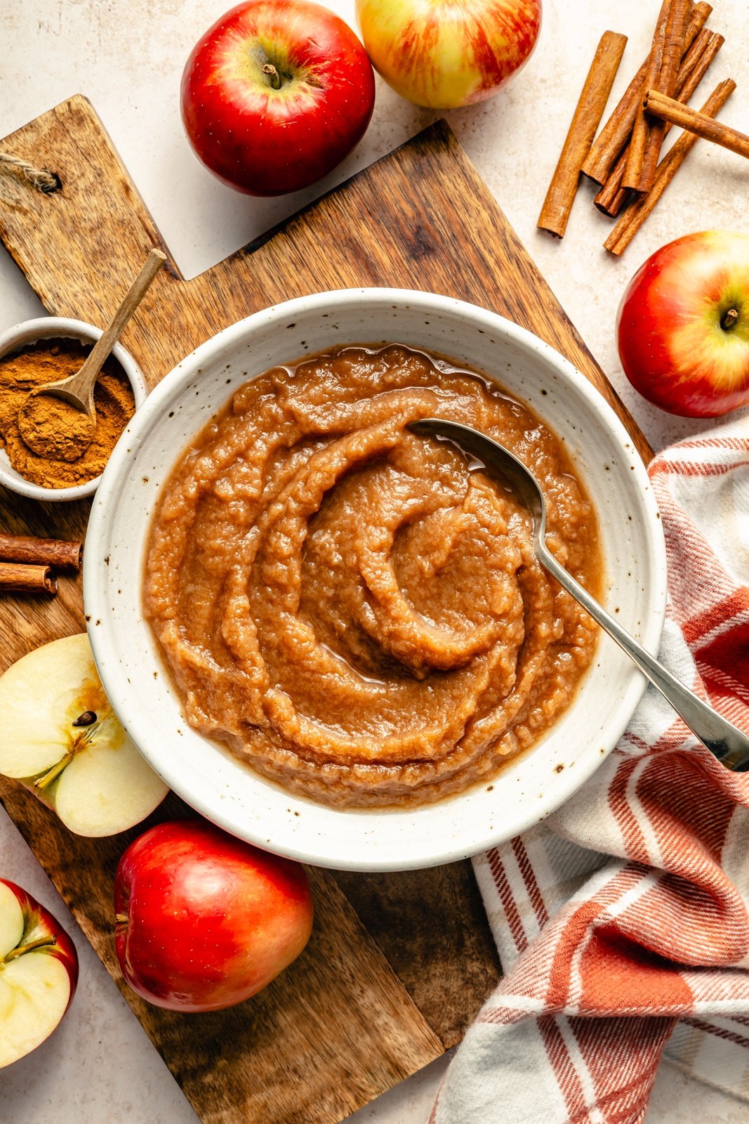slow cooker applesauce in a bowl