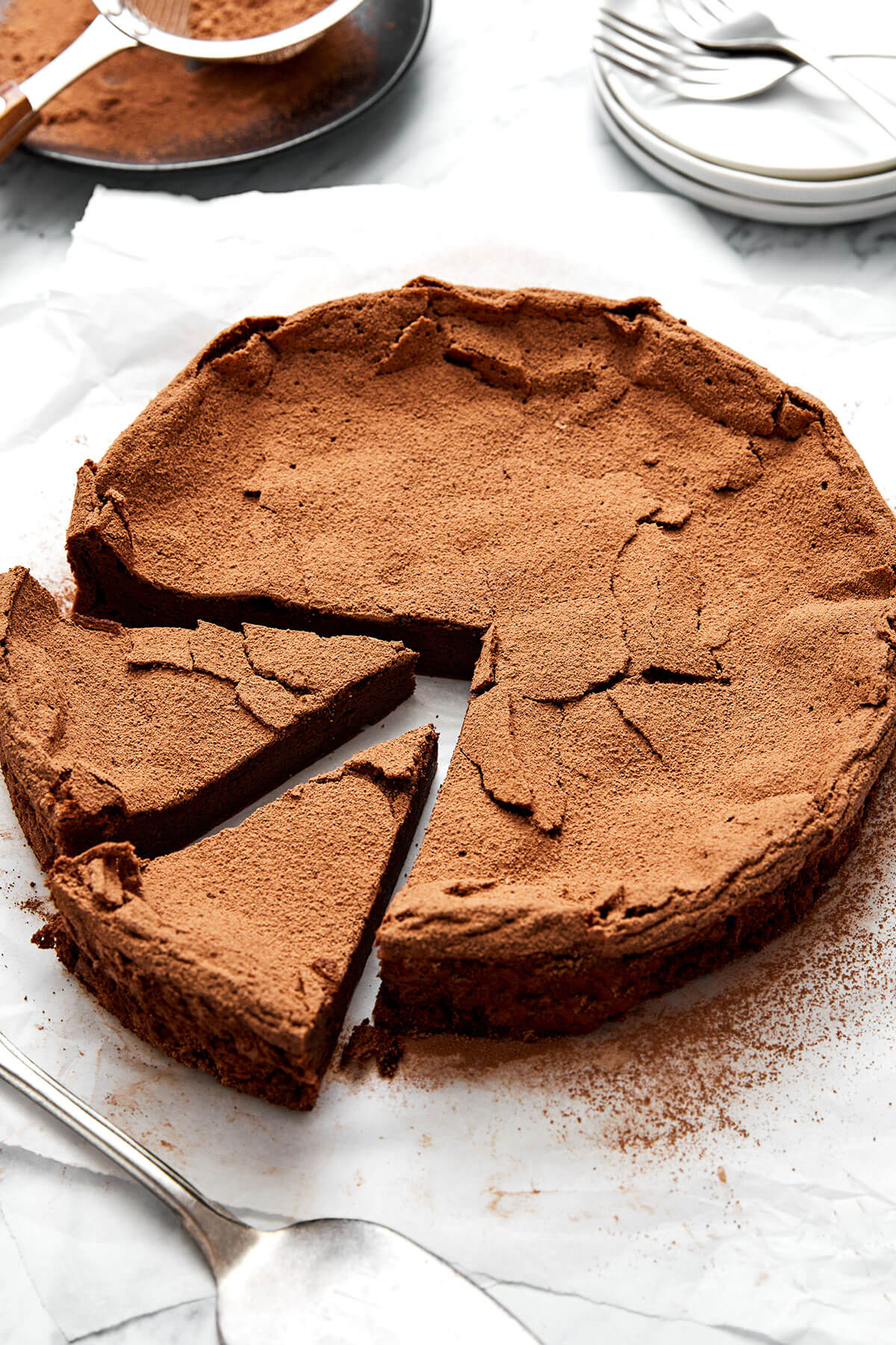 Flourless chocolate cake.