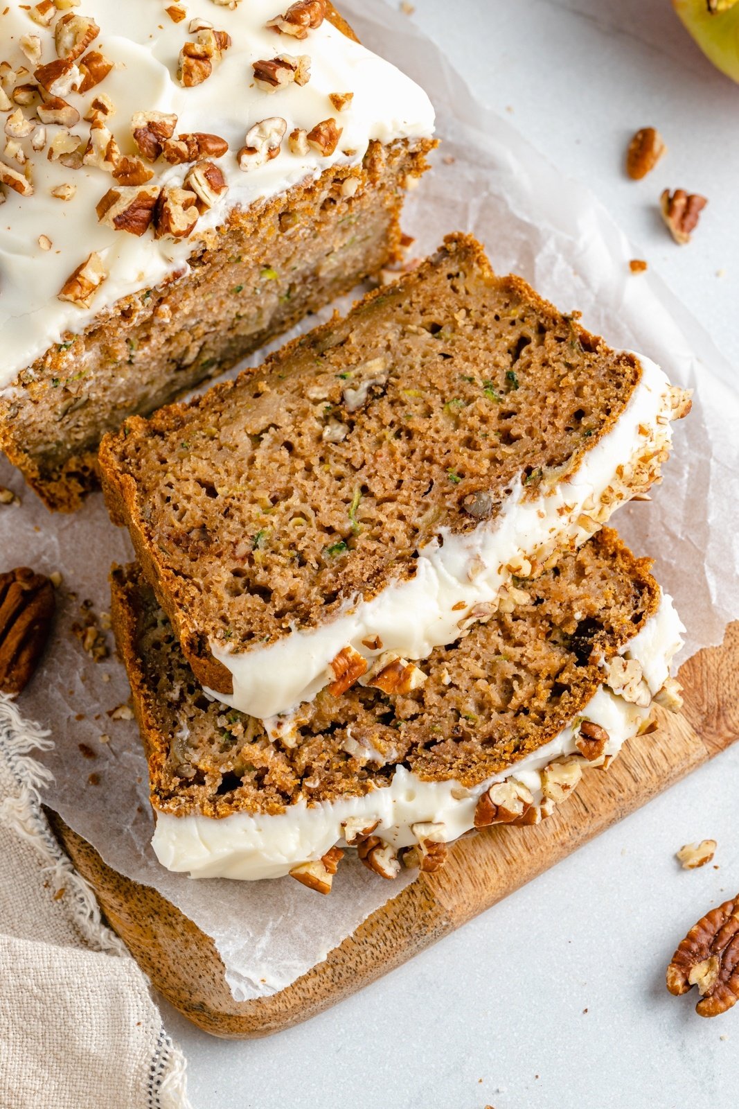 sliced apple zucchini bread