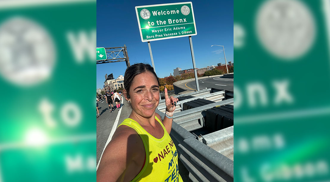 Marathon runner Lanae Brody running the 2025 NYC Marathon