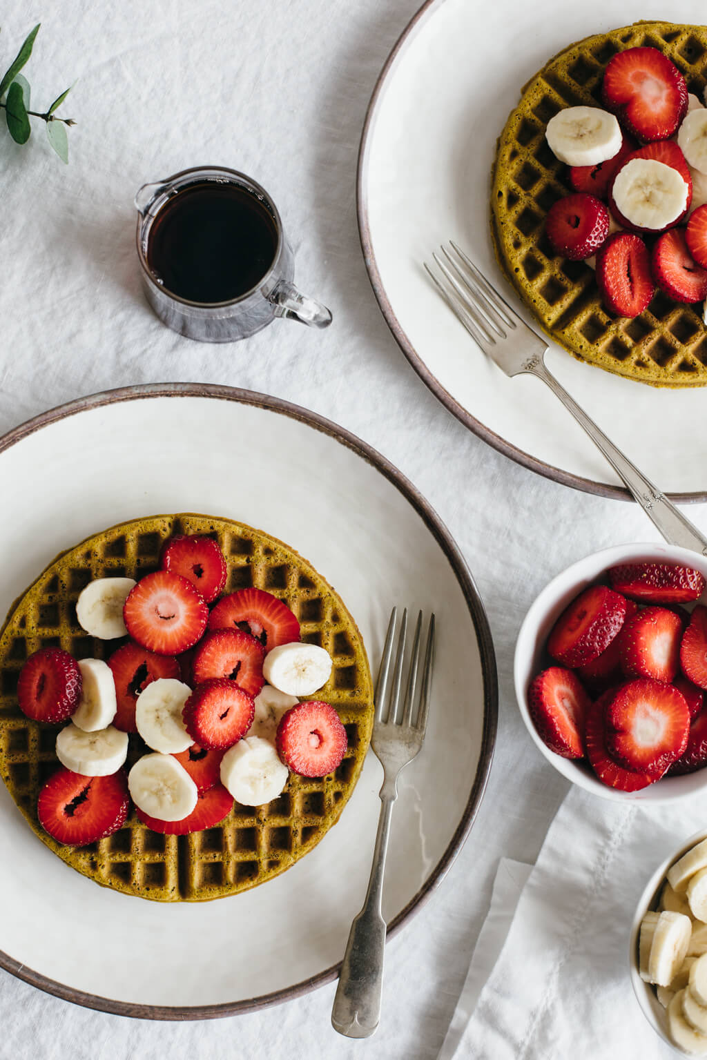 (gluten-free, vegan) Super seed buckwheat waffles. Nutrient-dense waffles made from buckwheat flour, sunflower seeds, pumpkin seeds and flax seeds.