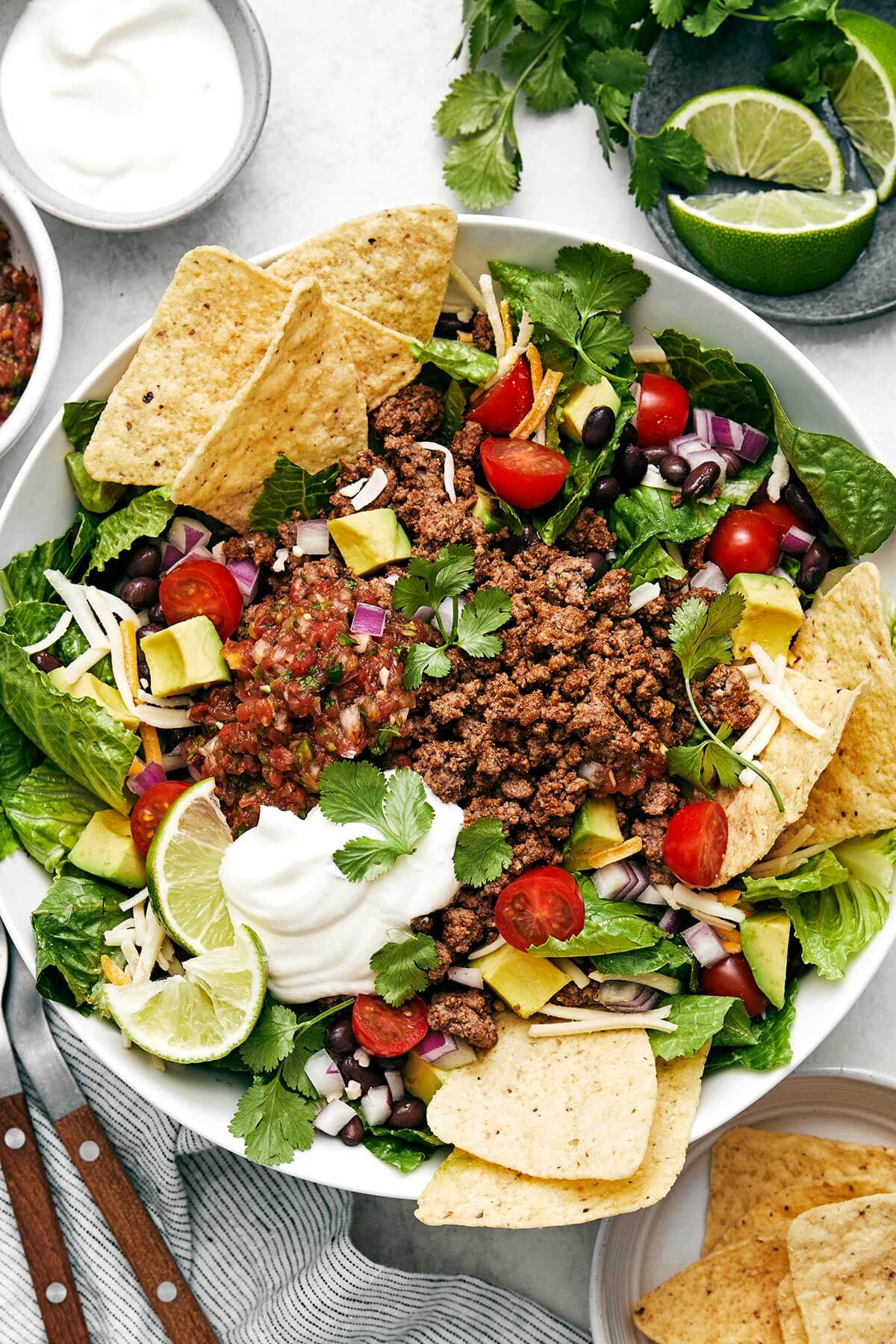 A big bowl of taco salad.