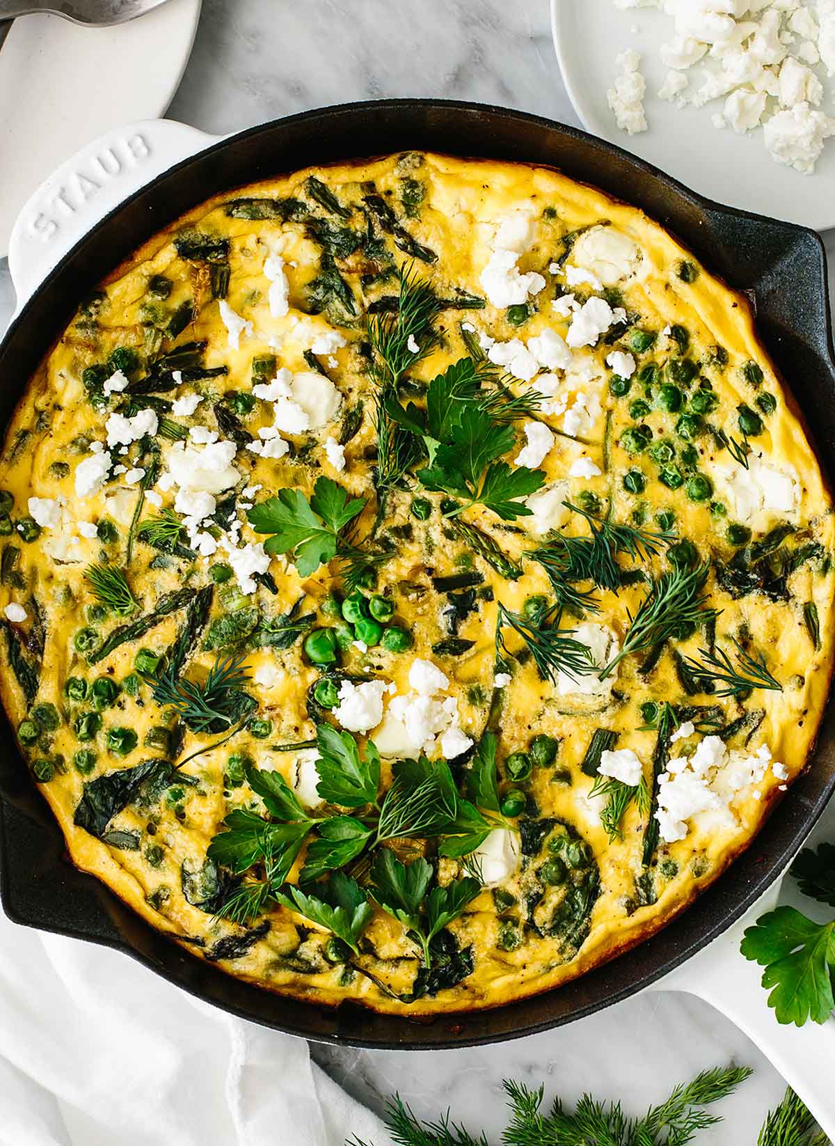 High-protein breakfast idea featuring a vegetable frittata.