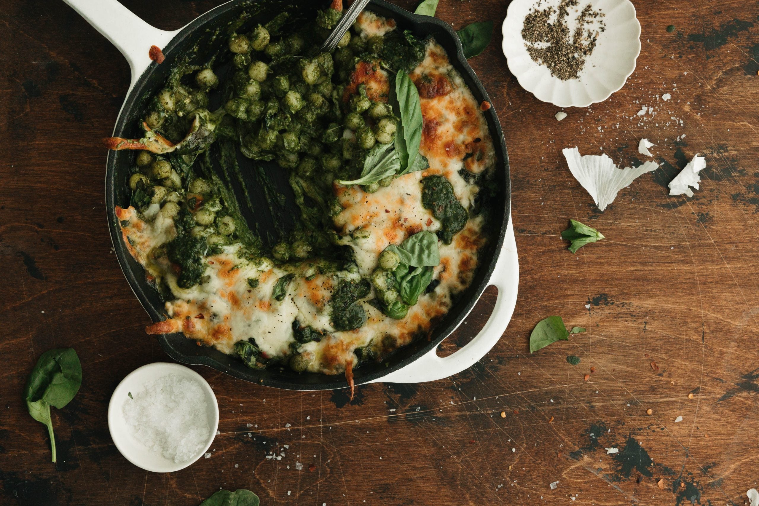 Cheesy Pesto Gnocchi Bake