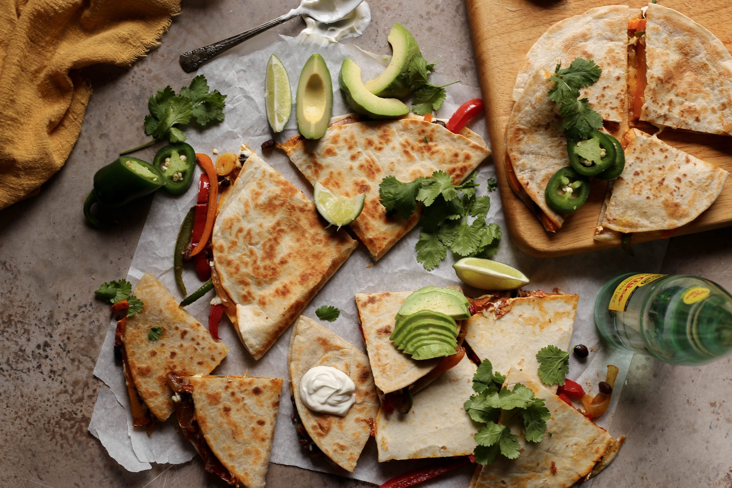masala vegetable quesadillas