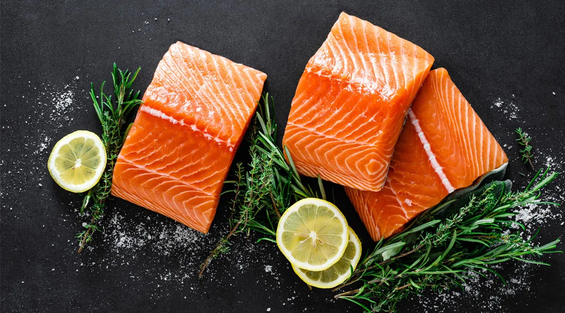 Slices of raw salmon a good source of the micronutrient vitamin D