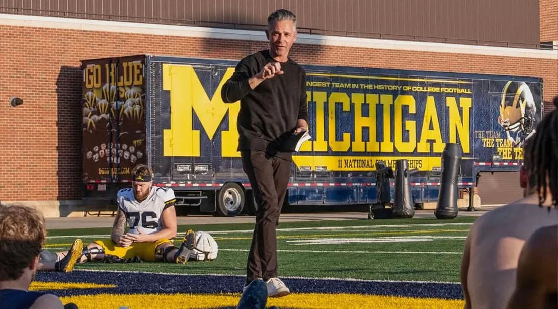 Robby Emery giving a speech at Michigan University