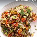 lentil salad recipe labeled for pinterest.