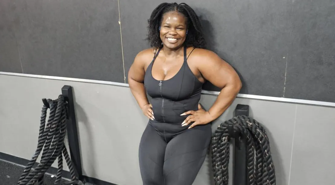 Latoya Greene in the gym working out