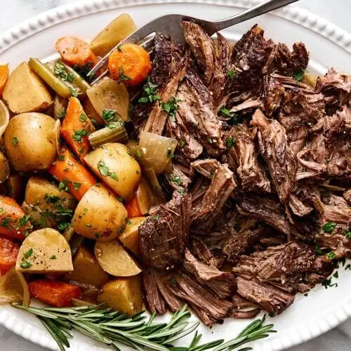 Slow cooker pot roast recipe.