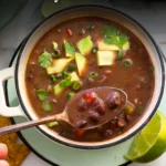 panera black bean soup labeled for Pinterest.