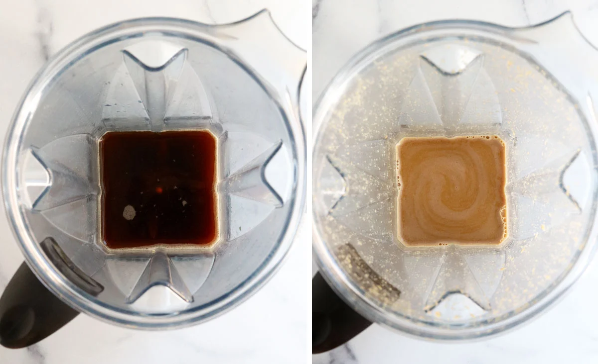 oat milk latte ingredients in blender